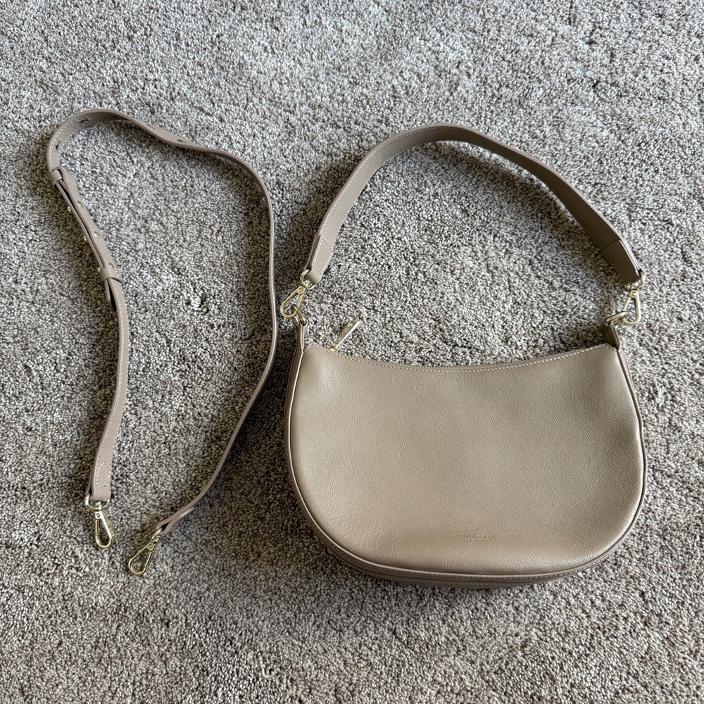 Mina Baie Livie Leather Shoulder/Crossbody Bag in Desert